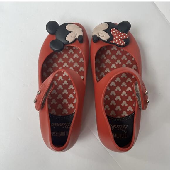 Mini Melissa Mickey + Minnie Ballet Flats Size 10 - Picture 6 of 11